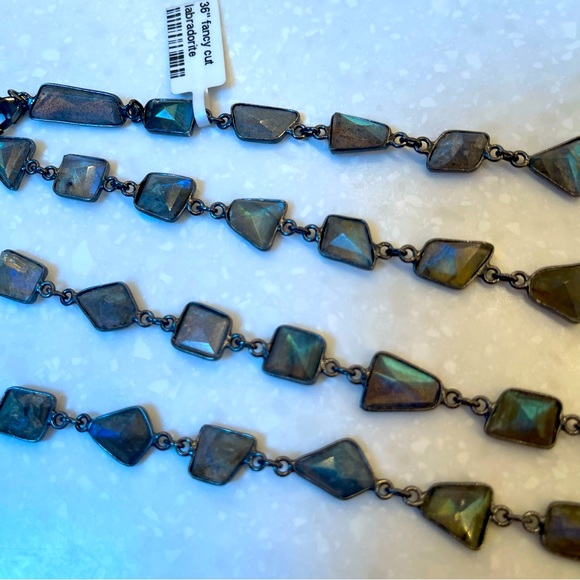 One of a kind Natural labradorite faceted necklace